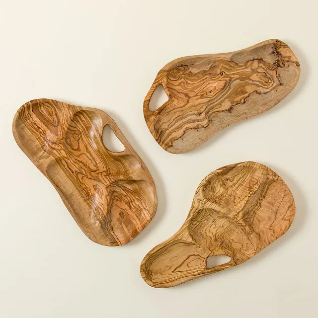 One-of-a-Kind Olive Wood Appetizer Platter